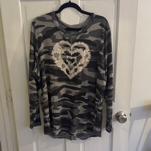 Torrid Gray Camo Long Sleeve Tee
